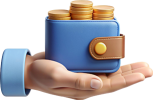 3d-save-money-icon-salary-money-investing-finance-wallet-with-coins-hand-cash-back-deposit-payment-finance-transfer-concept-trendy-modern-vector-3d-style