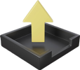 upload-icon-with-yellow-upward-arrow-3d-render-illustration